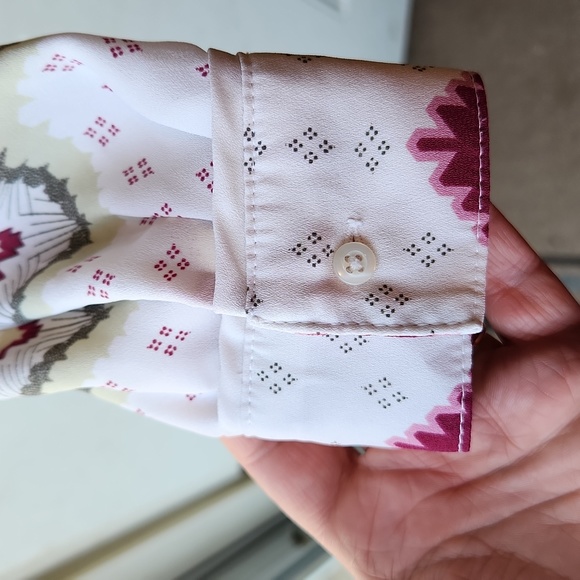 Candie's Long-Sleeved Blouse Size S Color Pink/White/Green - Picture 5 of 8